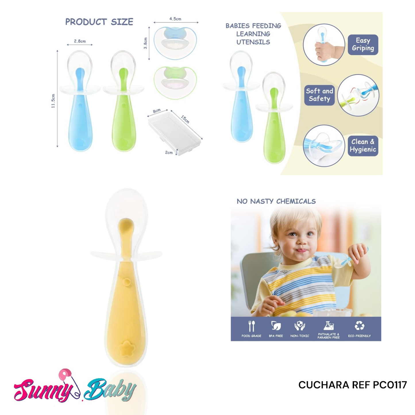 🥄🍼 Cuchara Tipo Chupa de Silicona – Diversión y Comodidad para tu Bebé