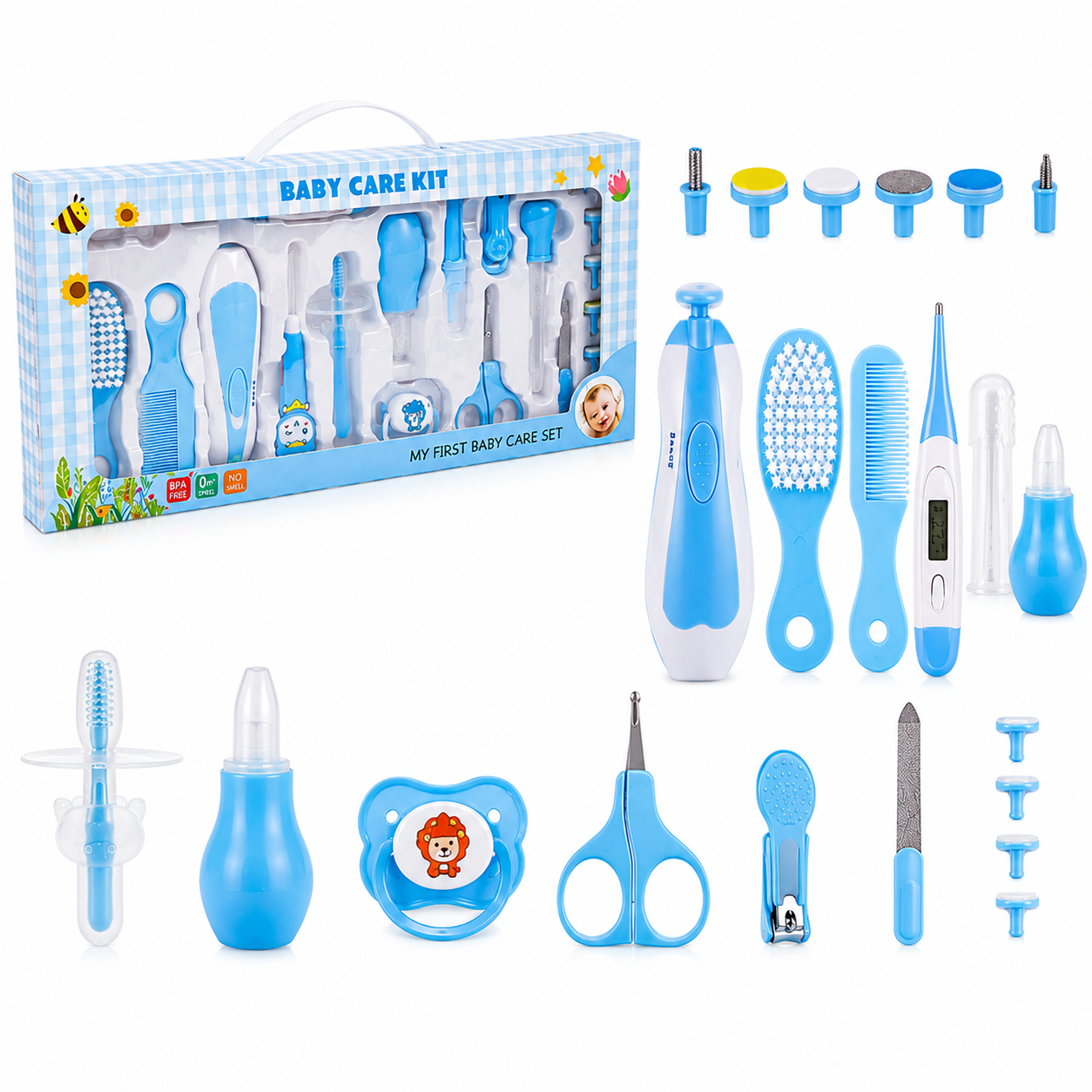 Todo lo que necesitas para el cuidado e higiene de tu bebé en un solo kit. Este práctico set incluye accesorios esenciales diseñados especialmente para brindar comodidad, seguridad y delicadeza en el cuidado diario de los más pequeños.
✨ Características:
• Kit completo de cuidado e higiene para bebé.
• Incluye accesorios para uñas, cabello, higiene y cuidado personal.
• Materiales seguros y delicados para bebés.
• Diseño práctico y fácil de usar.
• Ideal para recién nacidos y bebés.
• Disponible en colores