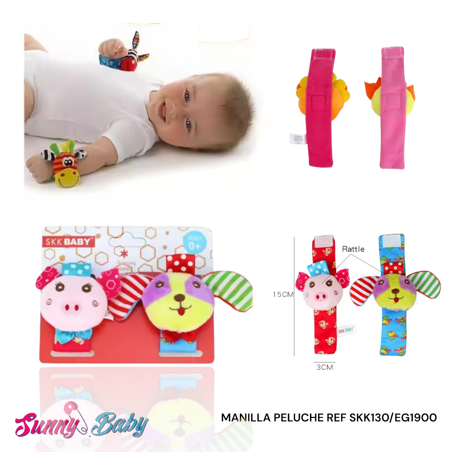 🧸✨ Manilla de Peluche para Bebé – Suavidad y Diversión en Miniatura