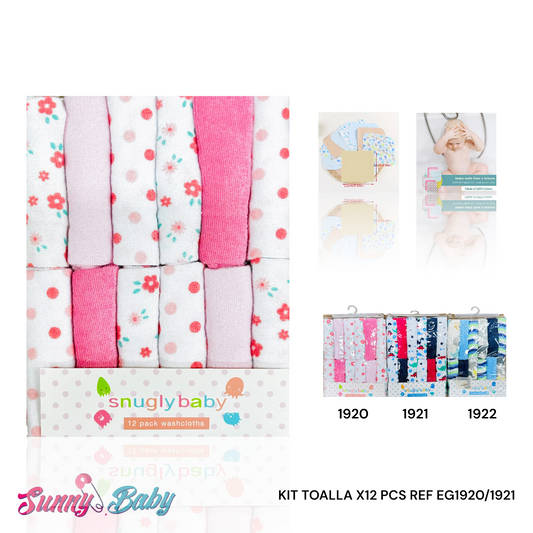 🛁 Kit Toallas para Bebé x12 – Mega Pack 🌸 Ultra Suaves 💧 Súper Absorbentes ✨