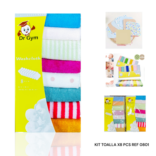 🧸🛁 Kit Toallitas para Bebé x8 – Suaves 🌸 Absorbentes 💧 y Multiusos ✨
