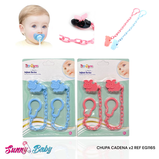 🍼 Chupa Cadena x 2 – Set de Porta Chupetes  🔗✨