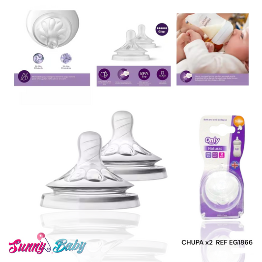 🍼✨ Chupa Only x2 – Tetinas de Silicona Seguras para tu Bebé
