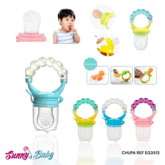 🍎🔔 Chupa Fruta Sonajero – Alimentador Antiahogo + Juguete Sensorial
