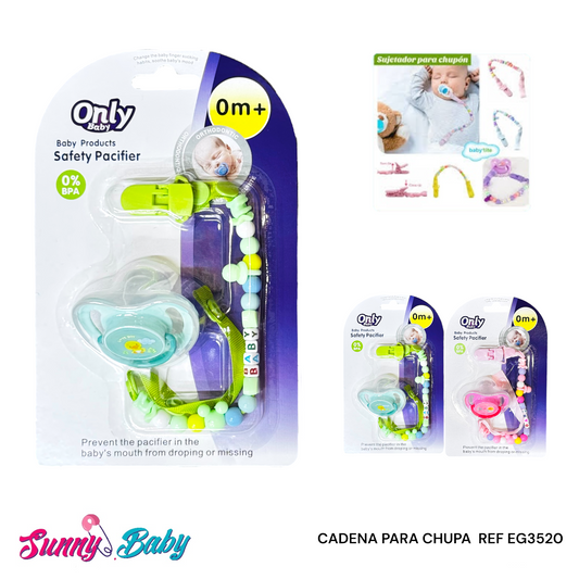 🍼💖 Chupa con Cadena – Seguridad y Diversión para tu Bebé