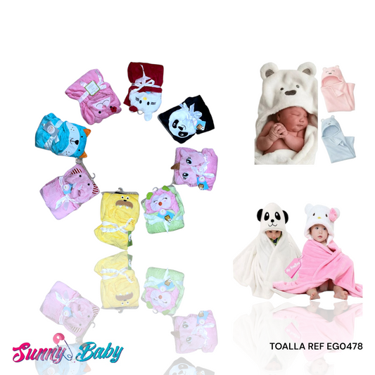🛁🍼 Toalla con Capota de Peluche – Suavidad y Calidez para tu Bebé