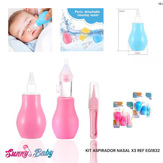 👃🍼 Kit Aspirador Nasal x3 – Doble o Triple Comodidad para tu Bebé