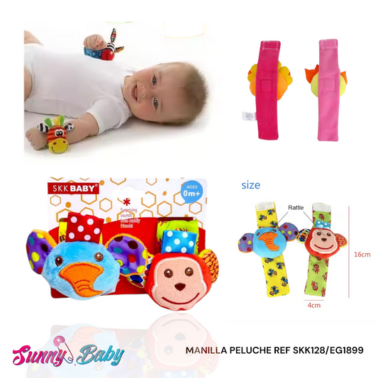 🧸✨ Manilla de Peluche para Bebé – Suavidad y Diversión en Miniatura