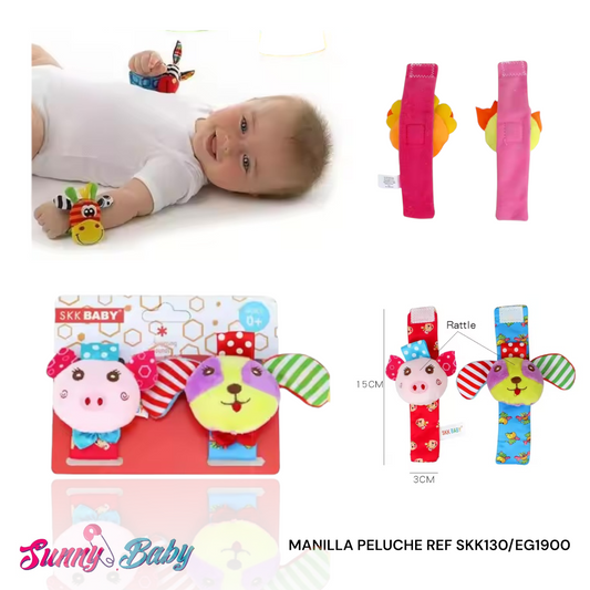 🧸✨ Manilla de Peluche para Bebé – Suavidad y Diversión en Miniatura